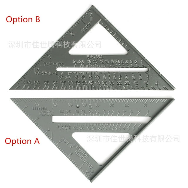 BeesClover Triangle Rule 90 Degree Thickening Angle Rule Aluminum Alloy Carpenter Measurement Square Ruler