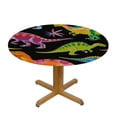 thumbnail image 3 of Nawypu Colorful Little Dinosaurs Round Tablecloth Waterproof Table Cloth with Table Cover for Indoor Outdoor, 3 of 7