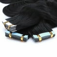 thumbnail image 4 of MY-LADY Body Wavy Tape in 100% Real Human Hair Extensions Curly Hairpiece Skin Weft Full Head 20PCS US 16" #01 Jet Black, 4 of 10