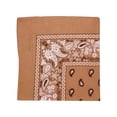 thumbnail image 4 of Cowboy Cotton Dozen Bandana Scarf Paisley Solid 12 Pack, Paisley Lt Brown, 4 of 4