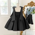 thumbnail image 4 of Bmisegm Girls' Dresses Square Neck Spaghetti Strap Dress 3D Bow Detail Embellished Bodice A Line Skirt Formal Occasion Dress for Girls 7-8 Years, 4 of 9