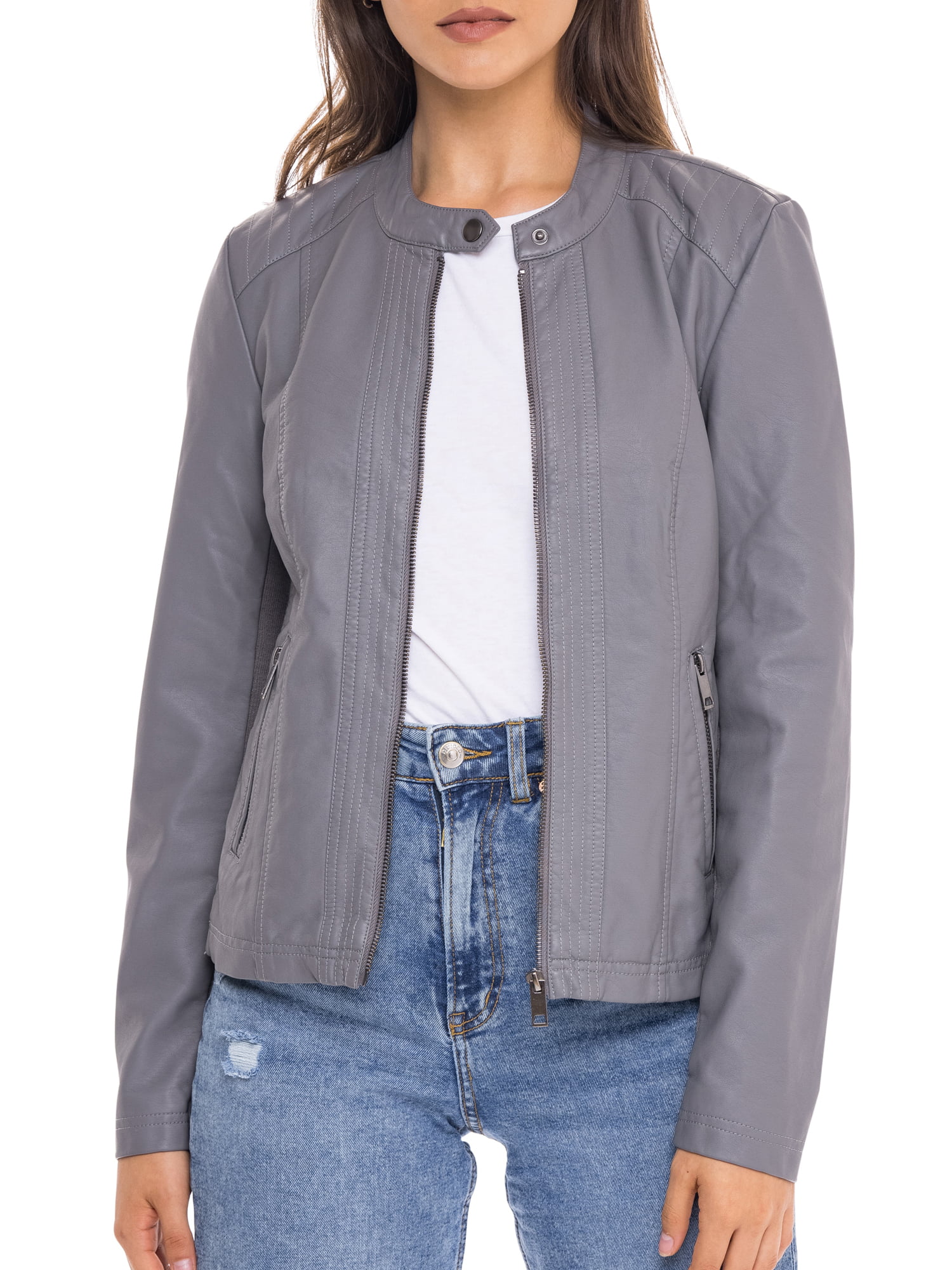 kids girls Fashion PU leather outwear zipper biker jackets 3-15Y Lapel coat
