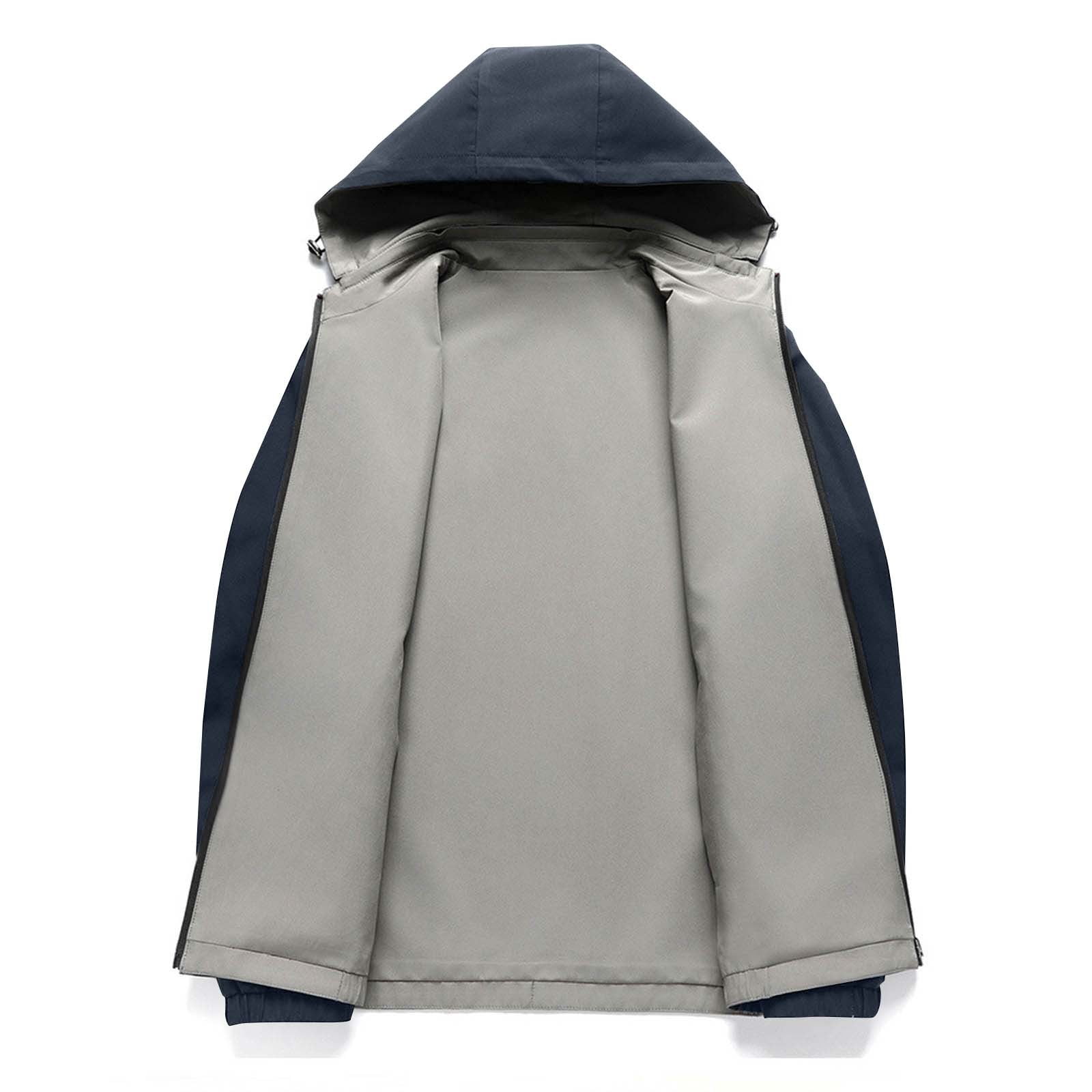 Y’s polyester drape over hood long coat Zpanxa Men's 2-in-1 Detachable Hood Jacket Double-Faced