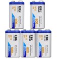 thumbnail image 2 of EBL 9V Batteries 5 Pack 600mAh 6F22 Rechargeable 9V Lithium Batteries with 5 Bay Charger, 2 of 19