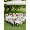 thumbnail image 3 of Outdoor Tablecloth with Umbrella Hole and Zipper, Christmas Snowman Rectangle Table Cloth 54x80 Inch Waterproof Tablecloth, Xmas Tree Snowflake Eucalyptus Wooden Picnic Table Cover for Patio Camping, 3 of 7