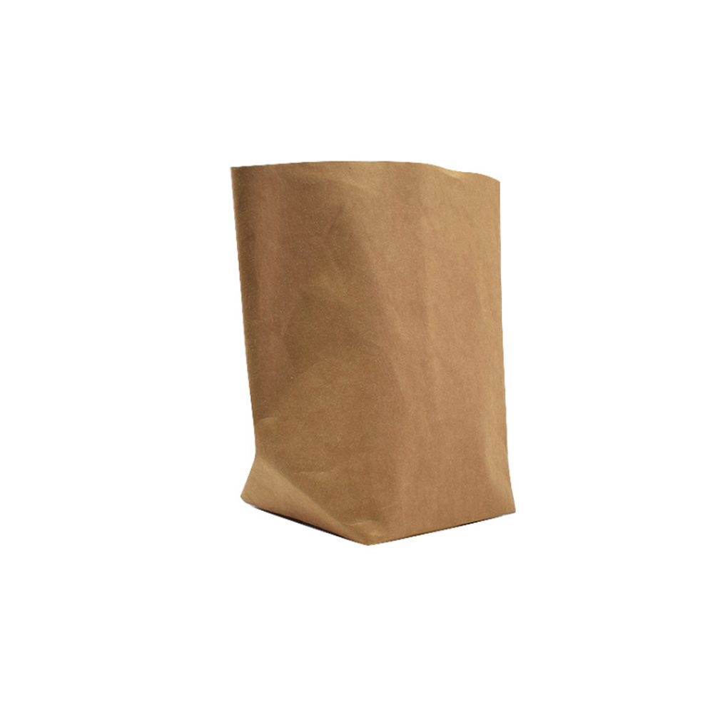 Washable Kraft Paper Container Reusable Paper Bag Organizer Flowerpot