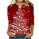 thumbnail image 2 of Fiudx Ofertas Flash Del Día Solo En Línea Blusa Holgada con Estampado de Pascua y Cuello Redondo Retro de Manga Tres Cuartos a La Moda para Mujer, 2 of 5