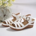 thumbnail image 4 of WMTBSRSW Womens Platform Sandals Comfortable PU Leather Soft Insole Ladies Wedges Non Slip & Lightweight Cut Out Strap Wedge Sandals for Women, 4 of 8