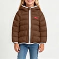 thumbnail image 3 of YUANxueke Boys Girls Puffer Jacket Zip up Hooded Winter Coat Winter Warm Outerwear,Coffee,1-2 Years, 3 of 7