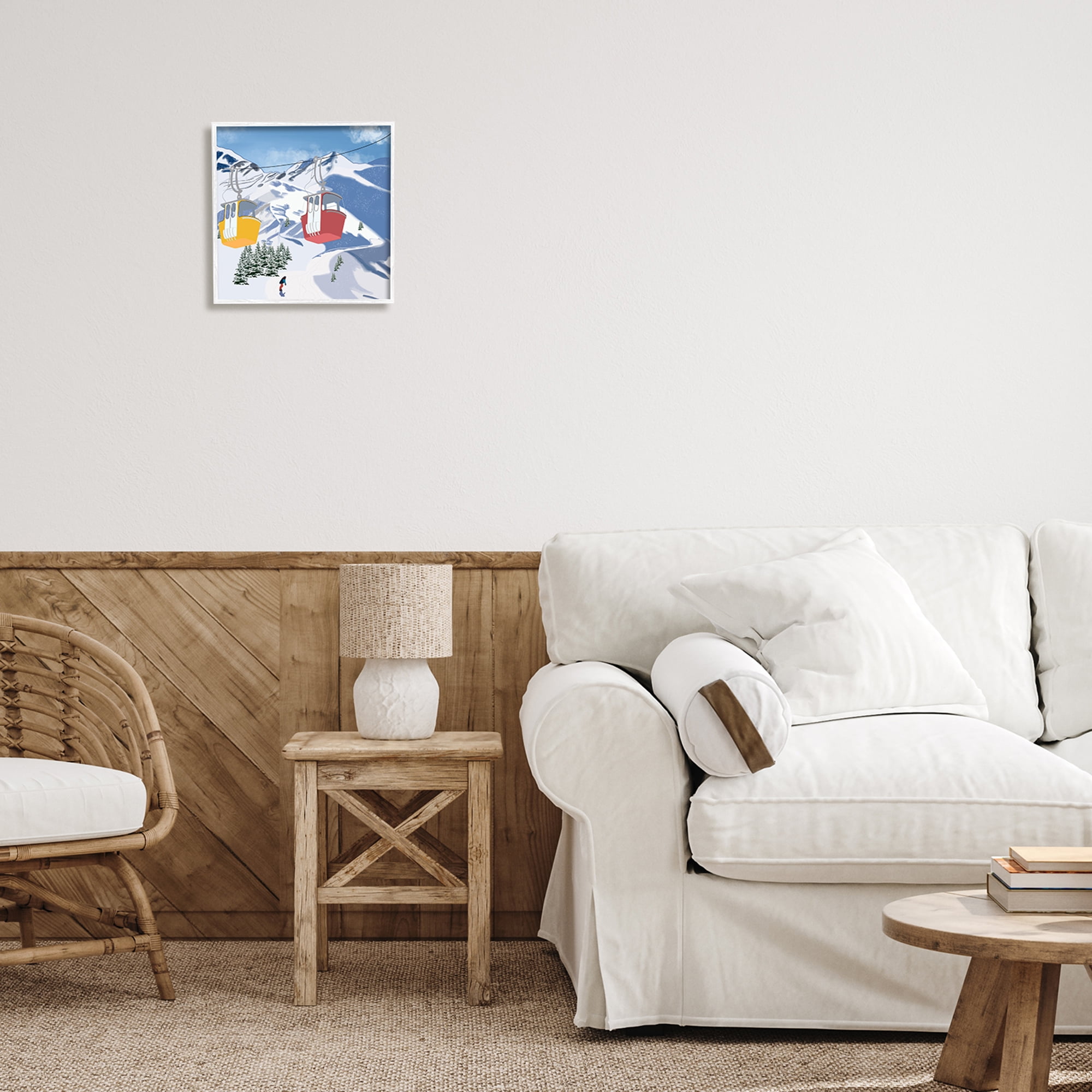 Stupell Industries Ski Life Shuttle Snowy Mountain Landscape Snowboard Athlete, 12 x 12, Design by Ashley Singleton