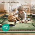 thumbnail image 4 of ODIKA 4'x6' Washable Area Rug Muted Olive Green Fishing Fish Vintage Rustic Angler Scene with Trout Motifs for Dorm Room, Small Living Stain Resistant Low Profile, Easy Care, 4 of 7