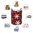 thumbnail image 4 of Fotbe Snowflakes On A Buffalo Plaid Cesto de Ropa con Asas, Cesto Impermeable de Gran Capacidad, Bolsa de Lavado para Dormitorio, Cesto de Ropa con Ruedas y Asas-Small, 4 of 6
