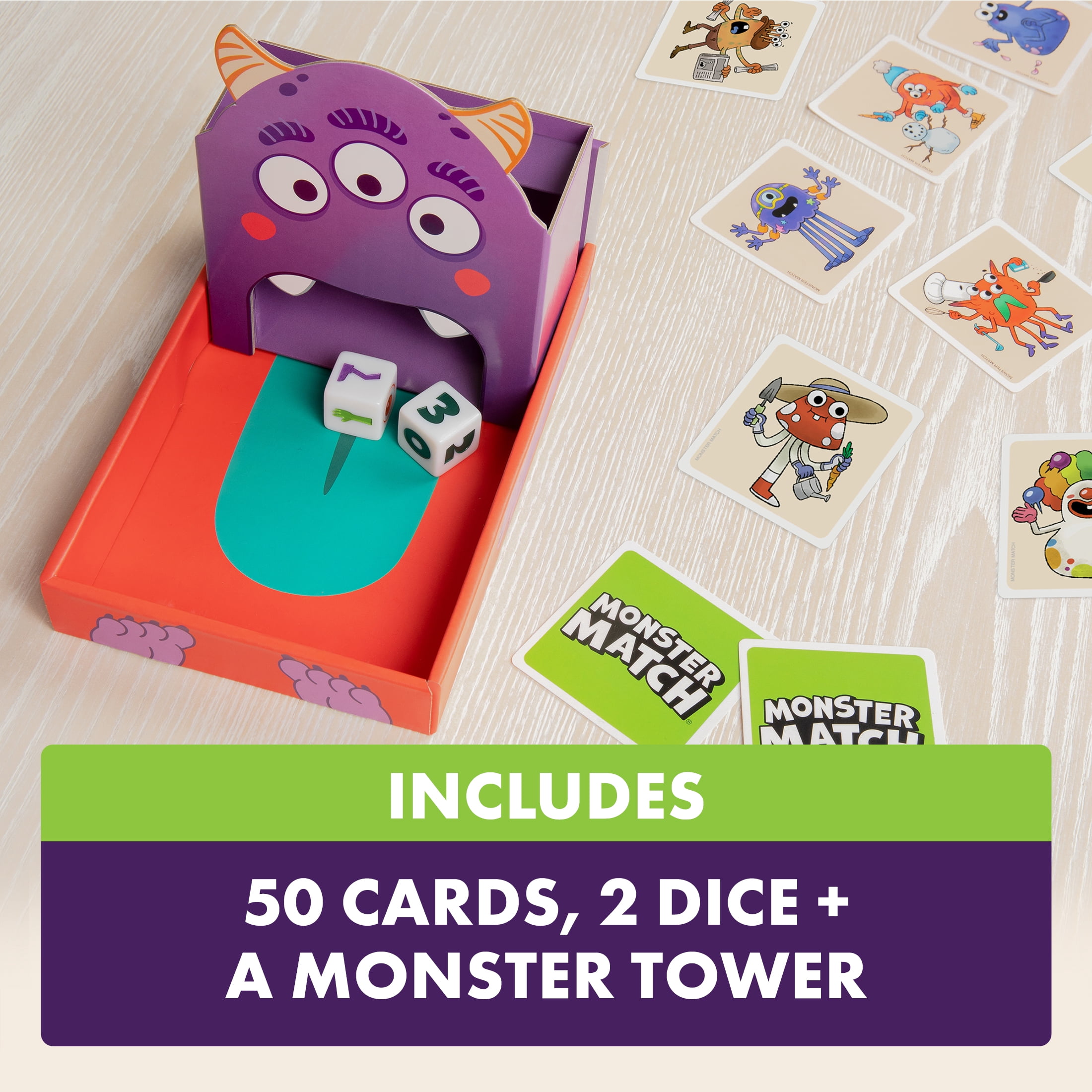 Exploding Kittens Presents Monster Match a matching game for kids with dice tower ages 4+ 2 to 6 players creative kids game perfect gift for 4 year olds family game night