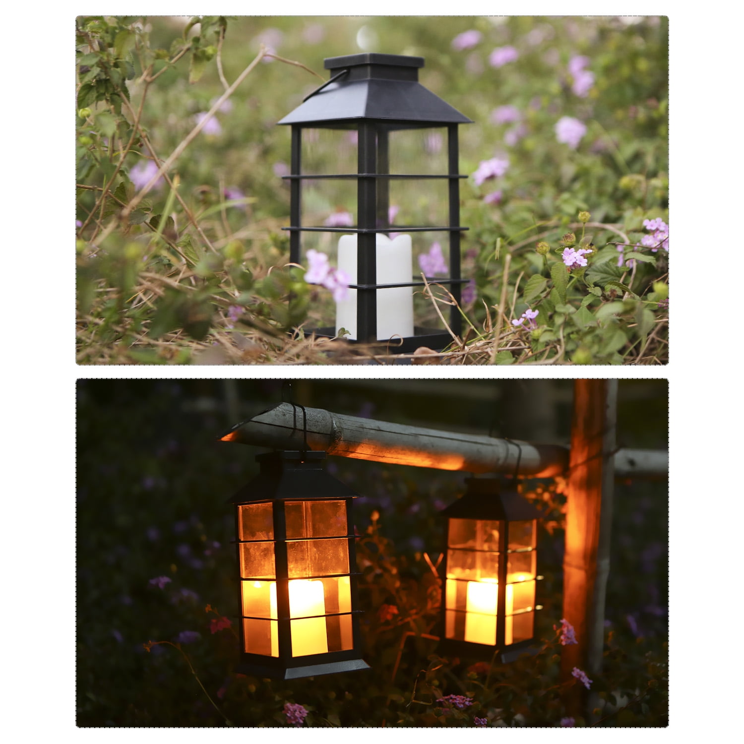 Tomshine Vintage Style Solar Powered Lantern Lights Flickering Fire Candle LED Lamp Outdoor Hanging Decorative Lighting for Garden Patio Courtyard Tomshine Vintage Style Solar Powered Lantern Lights Flickering Fire Candle LED Lamp Outdoor Hanging Decorative Lighting for Garden Patio Courtyard