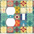 thumbnail image 4 of Metal Light Switch Plate Cover Colorful Ethnic Aztec Tribal Patch Pattern SFR050, 4 of 13