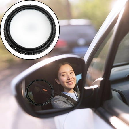 WHAMVOX Rear View Mirror Rearview Mirror Car Mirror Stickiness 6X6X1.5CM Black