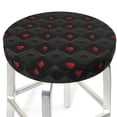 thumbnail image 3 of Susaid Red Poker Print Elastic Bar Stool Cover Personalized Washable Stool Cover for Barbershop Home Bar Kitchen-14 inch, 3 of 7
