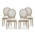 thumbnail image 2 of Noble House Karter Indoor French Fabric Dining Chairs, Set of 4, Beige, 2 of 9