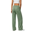 thumbnail image 4 of Ashyfjp Womens Solid Color Wide Leg Joggers Elastic Waistband Casual Trousers with Side Hand Pockets and Decorative Seams Versatile Commuting Wear, Size (S-3XL), 4 of 6