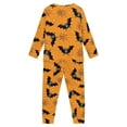 thumbnail image 3 of Renewold Web Bats Yellow Pajamas Top and Pants Set with Pocket Breathable Leisure Halloween Daily Life Wear 13-14 Boys Girls Nightgown Sleepwear Pack of 2, 3 of 5