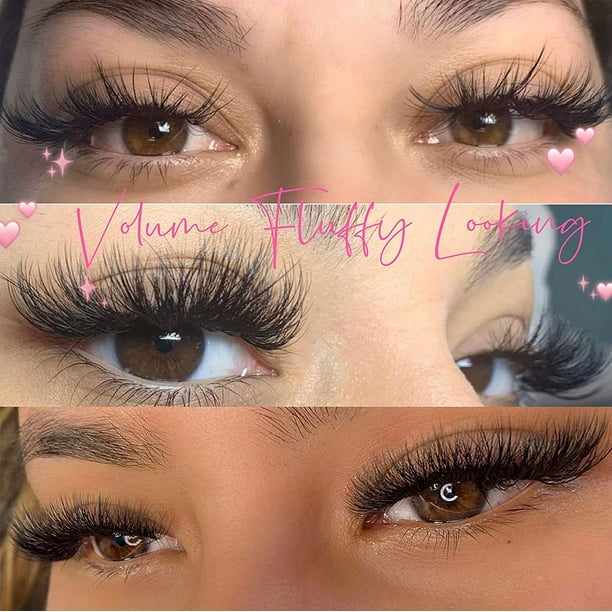 Easy Fan Volume Lash Extensions .07 C Curl 12mm Easy to ake 3D 5D