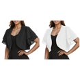 thumbnail image 1 of (2-Pack) Kcodviy Women Solid Short Leopard Print Womens Cardigan Sweater Sleeve Cropped Bolero Open Kimono Women Front Chiffon Cardigan, 1 of 5