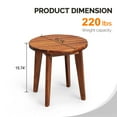 thumbnail image 4 of Ktaxon 15.7in Outdoor Round End Table Table, Poplar Wood Small Side Table, for Indoor Outdoor Patio Balcony Lawn Pool Living Room, Natural, 4 of 6