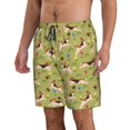 thumbnail image 2 of Adobk Running Beagle Print Men's Swim Trunks Hawaiian Bathing Suit Swimsuits Beach Shorts with Pockets-Medium, 2 of 6