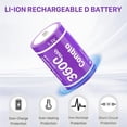 thumbnail image 4 of 3600mAh D Batteries with 2 in 1 USB-C Cable, High Capacity and High Performance Lithium D Battery Replacement for Remote Control, Electronic Toys etc. (2P), 4 of 7