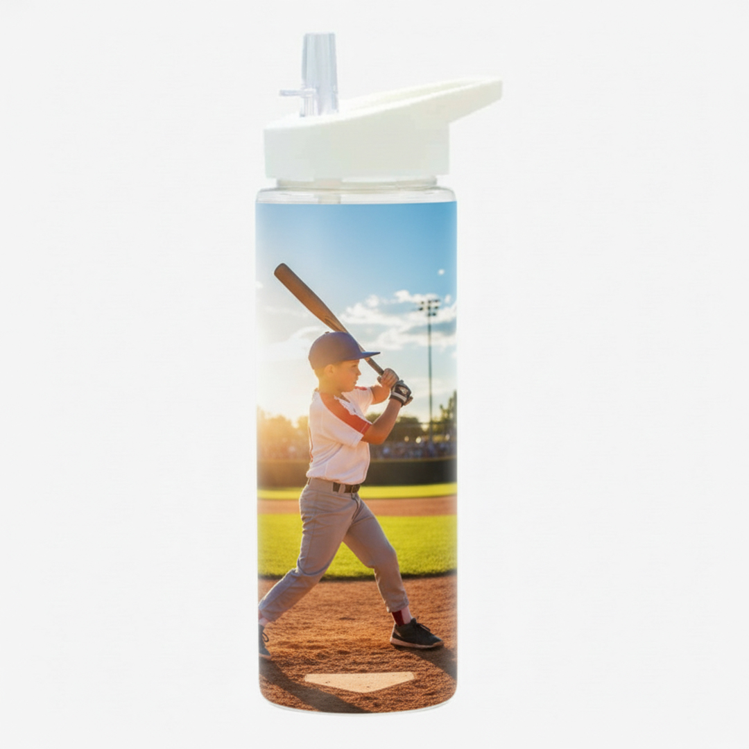 25 oz Personalized Flip Straw Water Bottle with White Lid