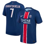 Men's Nike Khvicha Kvaratskhelia Navy Paris Saint-Germain 2024/25 Home Authentic Player Jersey