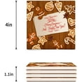 thumbnail image 3 of FMSHPON Gingerbread Man Traditional Christmas Cookie Greeting Card Best Wishes Set of 6 Coaster for Drinks, Absorbent Ceramic Stone Coasters Cup Mat with Cork Base for Coffee Table Bar Decor, 3 of 4