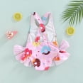 thumbnail image 4 of DWRGQD Boys Swimwear Baby Girls 1 Piece Swimsuit Donut Bathing Suit Sleeveless Ruffle Swimwear Beachwear For Toddler 1 Years-2 Years, 4 of 4