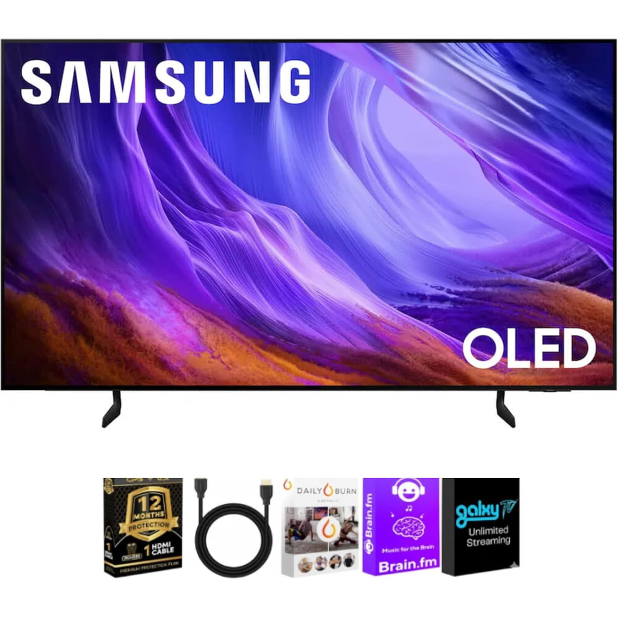 Samsung 48 Inch Class 4K OLED Smart TV Bundle with HDMI Cable, Streaming Bundle and 12 Month CPS Protection Plan, HDR OLED Display, WiFi Smart Entertainment Hub, Gaming Ready Television