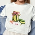 thumbnail image 2 of Virmaxy (2-14 Years Old)Pickle Letter Printed Shirt For Toddler Boys Girls Casual Printed Gherkin Pattern T-Shirt Kids Spring Summer Loose Short Sleeve Crew Neck Top White-13 11 Years, 2 of 4