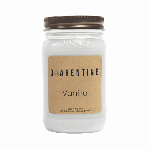 Natural Organic Vanilla Soy Wax Candle 16oz, Madagascar Vanilla Scent, Aromatherapy & Massage Oil - Quarentine Essentials by Carla Miles