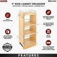 thumbnail image 4 of Rev-A-Shelf 9.5" Pullout Kitchen Wall Cabinet Organizer Soft-close, 448-BBSCWC-9C, 4 of 8