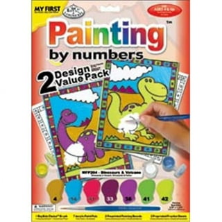 3 Pack Paint by Numbers for Kids Ages 8-12, 10*8Color by Number for Kids  Framed Canvas with 18 Acrylic Paint Pots and 6 Brushes, Kids'paint by