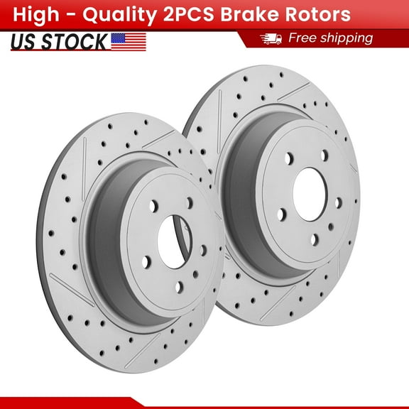 ACB ZONE Rear Brake Rotors Set for Ford Escape Fusion Lincoln MKC MKZ, Drilled & Slotted Disc Rotors Kit (Left & Right)