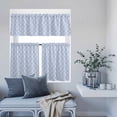 thumbnail image 6 of 3 Piece Kitchen Curtains and Valances Set Blue Floral Boho Cafe Curtains 36 Inch Length Retro Ethnic Tribe Abstract Art Valance & Tier Curtain for Living Room Bedroom Small Window 54"x18"+27"x36"*2, 6 of 6