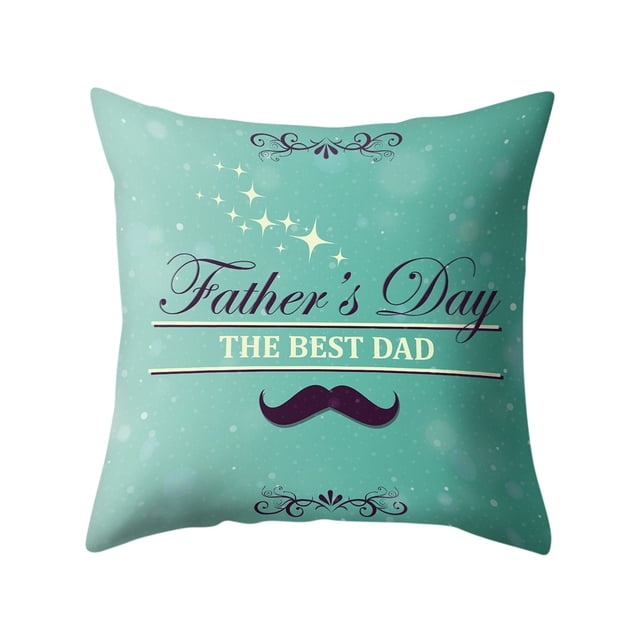 Xihbxyly Fundamentos de almohada terciopelo color melocotón Día del Padre estampado de varios patrones