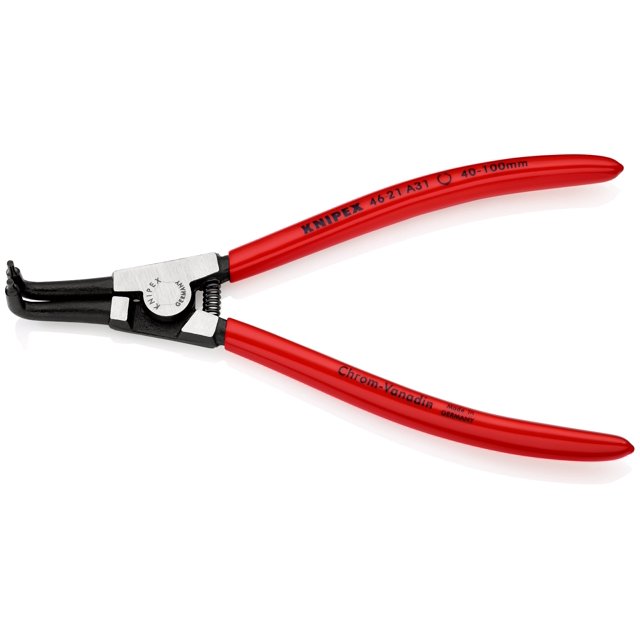 KNIPEX 46 21 A31 SB Pinza para anillos de retención exteriores de ejes recubierto de plástico acabado pavonado 200 mm