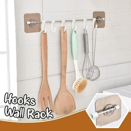 

Bathroom Kitchen Heavy Duty Self Adhesive Hooks Six Creative Self-adhesive Hooks Rack Wall Kitchen Bathroom Hanging Rack Housekeeping & Organizers
