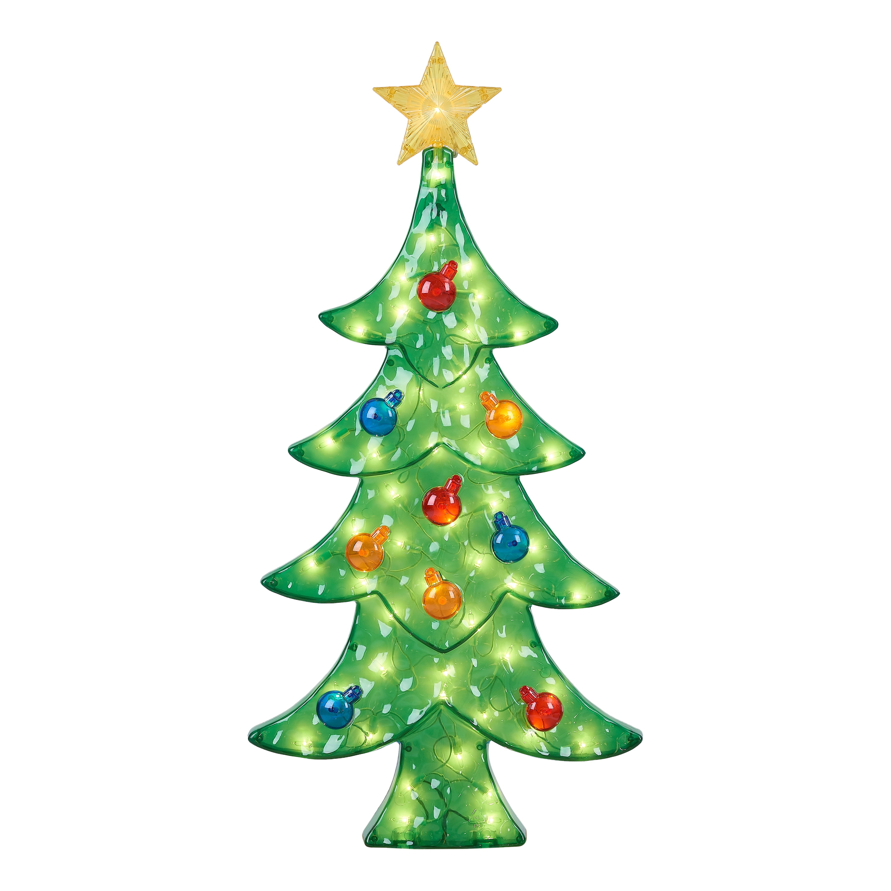Holiday Time Assorted Colors Acrylic Conical Christmas Tree, 30 Holiday Time Assorted Colors Acrylic Conical Christmas Tree, 30