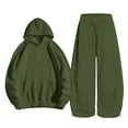 thumbnail image 6 of Angala 2 Piece Outfits For Girls Long Sleeve Cozy Hooded Sweatshirt With High Wwaist Pants With Back Pocket Set Girls Fall Season Wear Clothes, 6 of 6