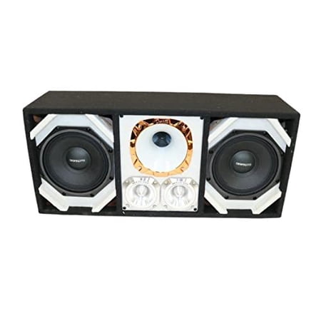 Loaded Box withTwo Despacito Heavy Duty 8-in Woofers One Horn and withTwo Bullet Tweeters WHITE - image 4