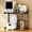 Black, variant on Microwave Oven Rack, Expandable 2-Tier Twist-Lock Carbon Steel Kitchen Countertop Storage Rack with 4 Hooks, Detachable Height Adjustable Microwave Stand, Black