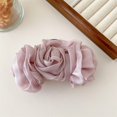 thumbnail image 4 of TNOBHG Women Hair Claw Chiffon Rose Flower Decor Hair Clip Anti-slip Teeth Hair Claw with Strong Grip Hair Clip for Women Stylish Functional Hair Accessories, 4 of 8