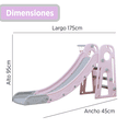 thumbnail image 2 of PLAYOUT KIDS | Resbaladilla Infantil 2 en 1 con Canasta de Básquetbol Color Rosa Plástico Resistente Interior Exterior 1.75m, 2 of 4