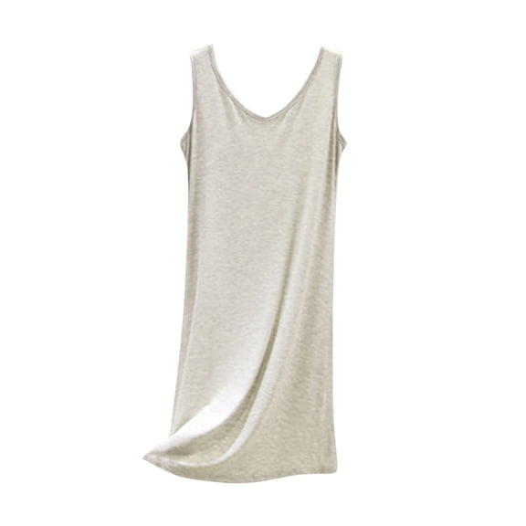 HBGVBA Women's Sleeveless Sleep Shirts,Summer Casual Nightgowns,Sleeveless Solid Loose Comfortable Tank Dress Above Knee Short Nightwear